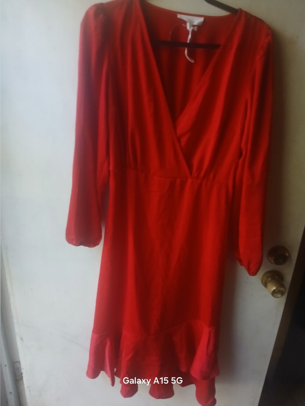 Lucky Brand Red Long Sleeve Midi Dress